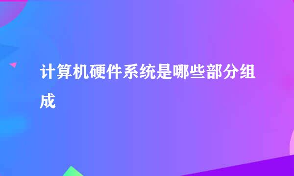 计算机硬件系统是哪些部分组成