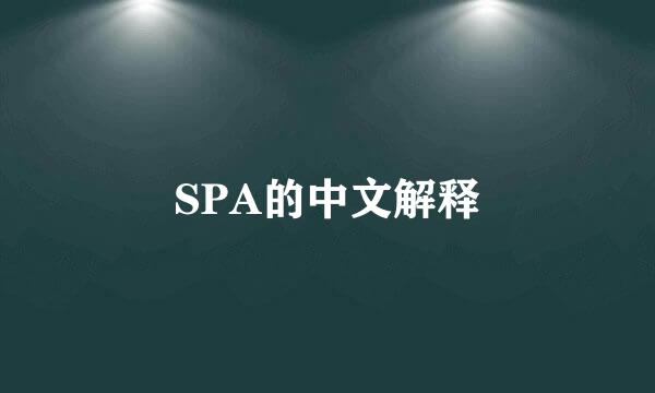 SPA的中文解释