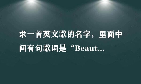 求一首英文歌的名字，里面中间有句歌词是“Beauty And The Beast”，是一个男歌手唱的