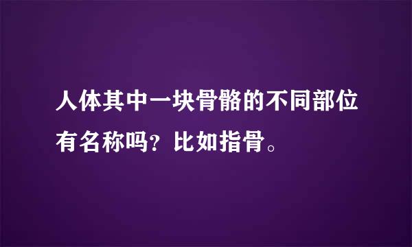 人体其中一块骨骼的不同部位有名称吗？比如指骨。