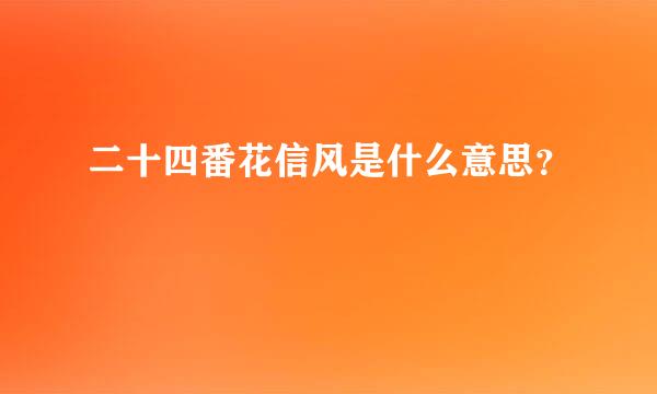 二十四番花信风是什么意思？