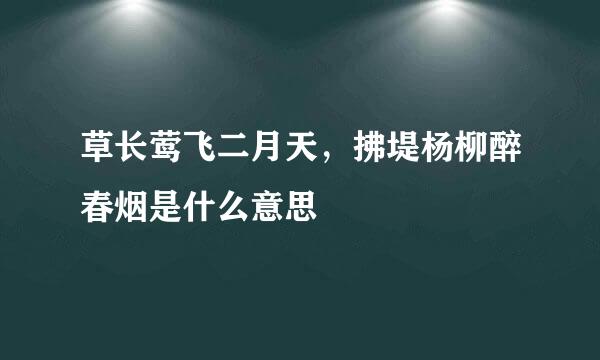 草长莺飞二月天，拂堤杨柳醉春烟是什么意思