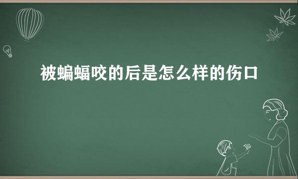 被蝙蝠咬的后是怎么样的伤口