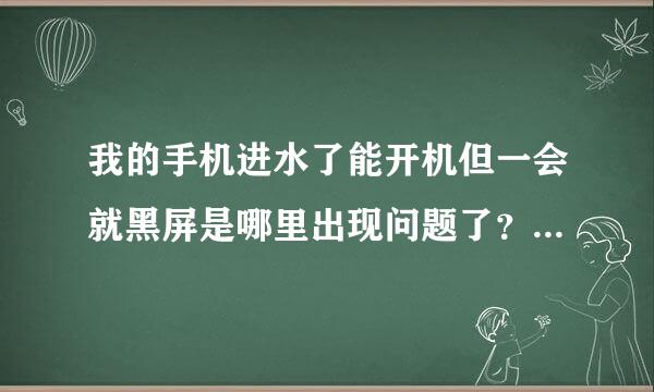 我的手机进水了能开机但一会就黑屏是哪里出现问题了？是不是主板坏了？还是显示器坏了