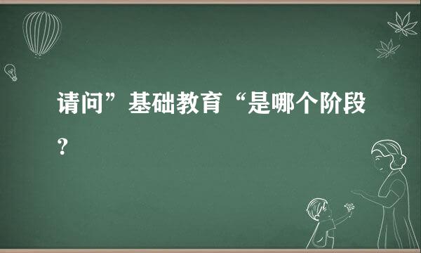 请问”基础教育“是哪个阶段？