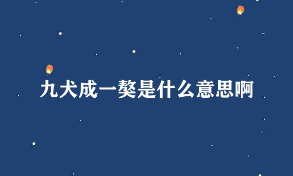 九犬成一獒是什么意思啊