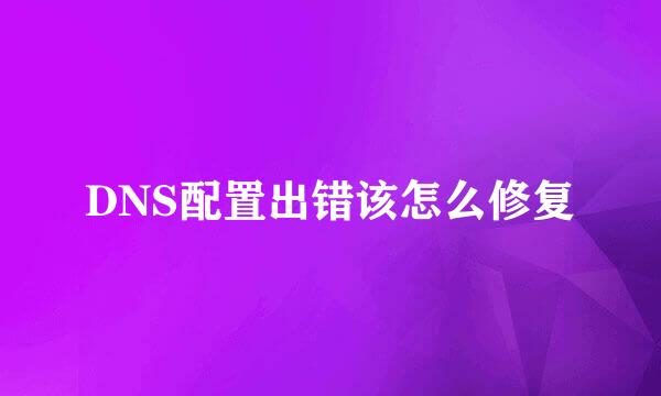 DNS配置出错该怎么修复