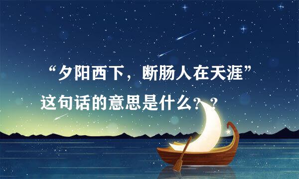 “夕阳西下，断肠人在天涯”这句话的意思是什么？？