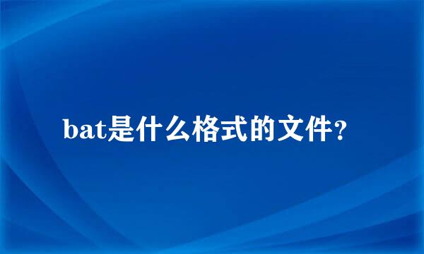 bat是什么格式的文件？