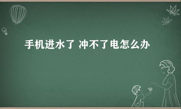 手机进水了 冲不了电怎么办