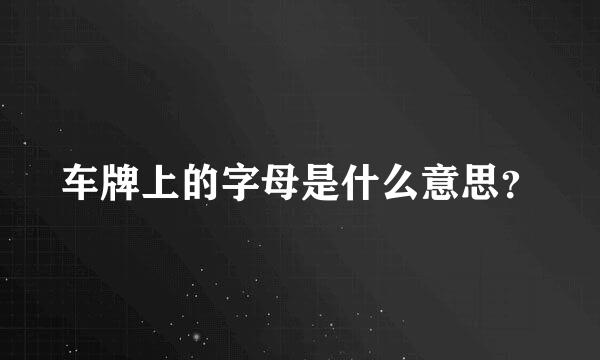 车牌上的字母是什么意思？