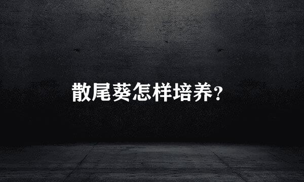 散尾葵怎样培养？