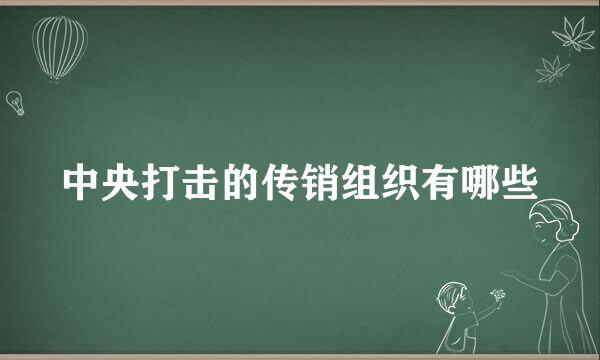 中央打击的传销组织有哪些