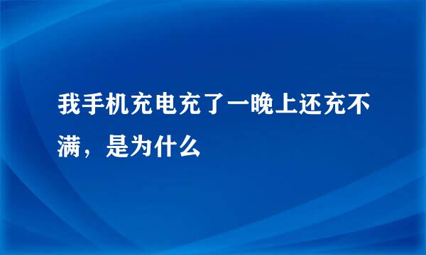 我手机充电充了一晚上还充不满，是为什么