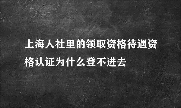 上海人社里的领取资格待遇资格认证为什么登不进去