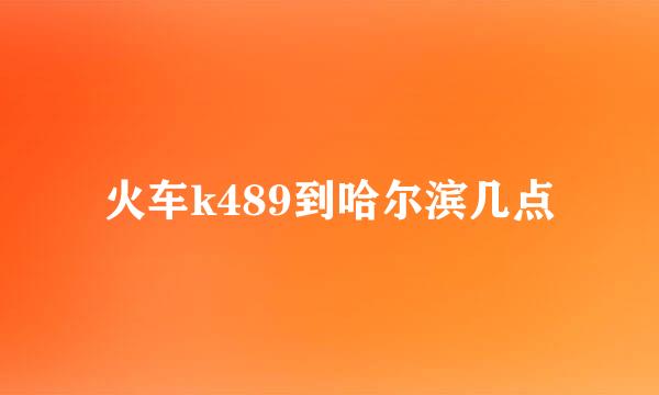 火车k489到哈尔滨几点