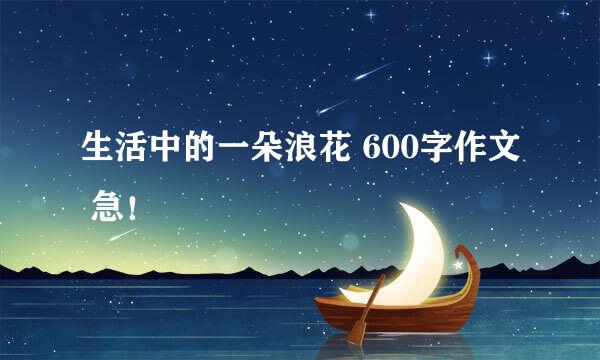 生活中的一朵浪花 600字作文 急！