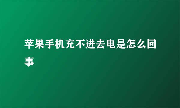 苹果手机充不进去电是怎么回事