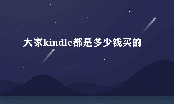 大家kindle都是多少钱买的