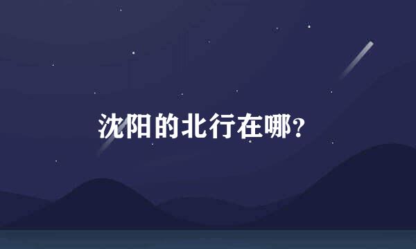 沈阳的北行在哪？