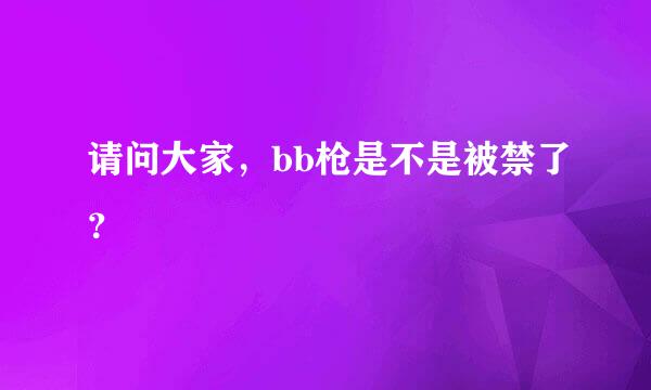 请问大家，bb枪是不是被禁了？