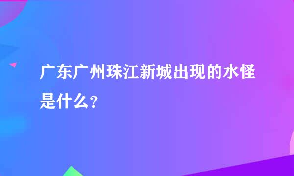 广东广州珠江新城出现的水怪是什么？