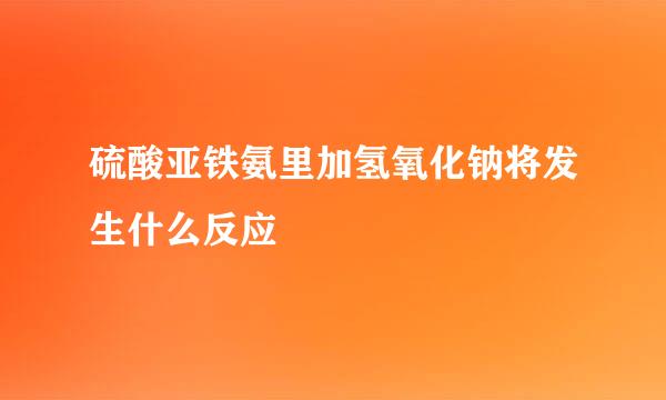 硫酸亚铁氨里加氢氧化钠将发生什么反应