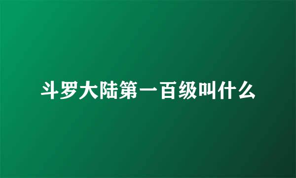 斗罗大陆第一百级叫什么