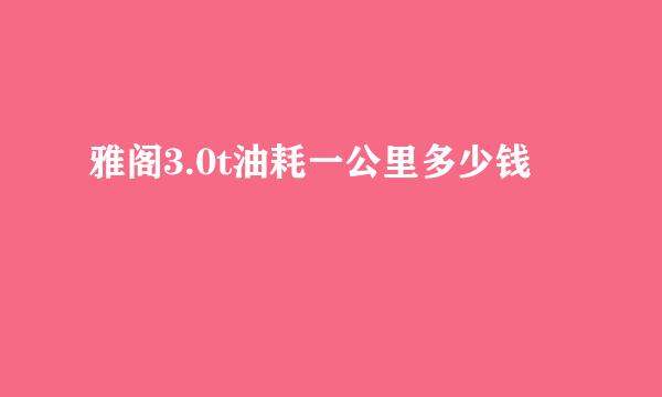 雅阁3.0t油耗一公里多少钱