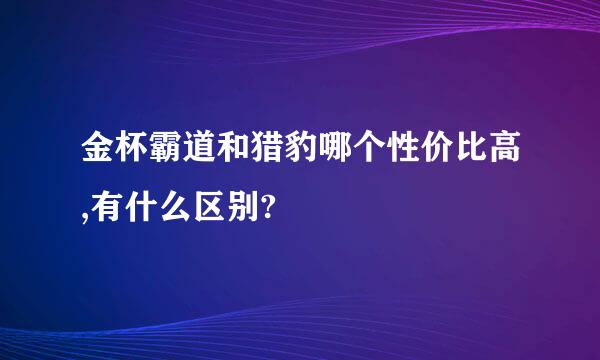 金杯霸道和猎豹哪个性价比高,有什么区别?