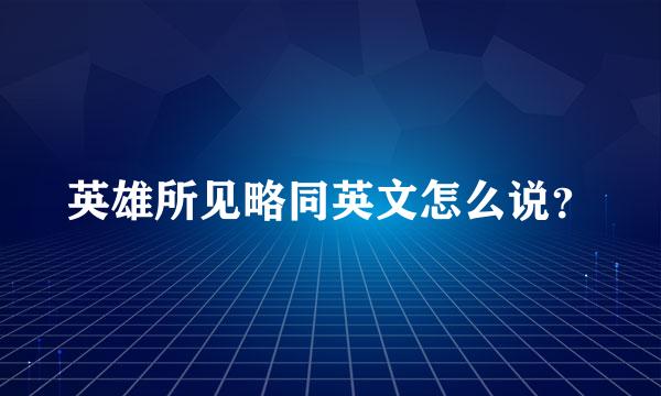 英雄所见略同英文怎么说？