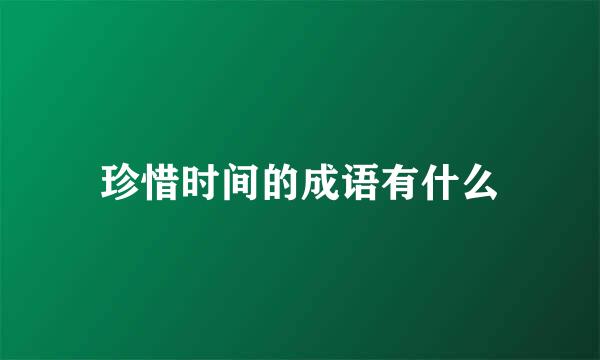 珍惜时间的成语有什么