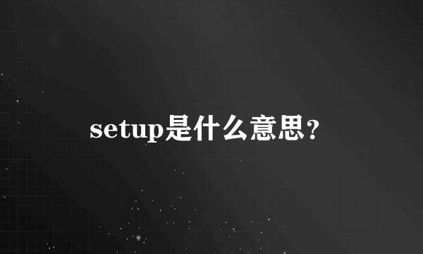 setup是什么意思？