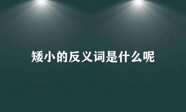 矮小的反义词是什么呢