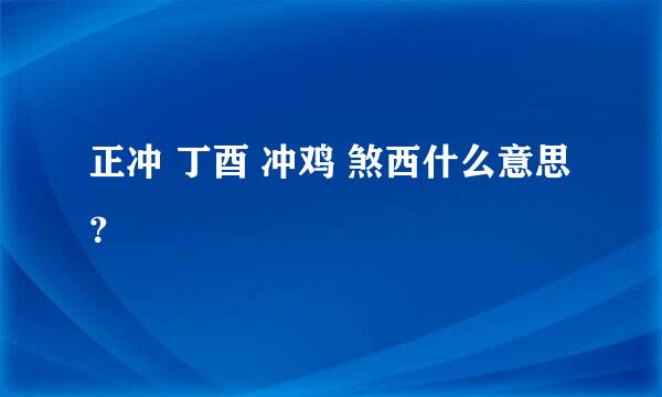 正冲 丁酉 冲鸡 煞西什么意思？