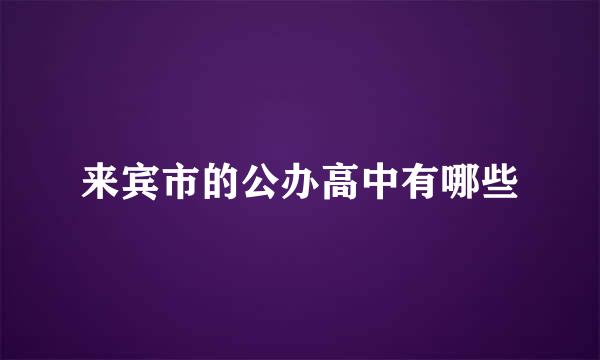 来宾市的公办高中有哪些