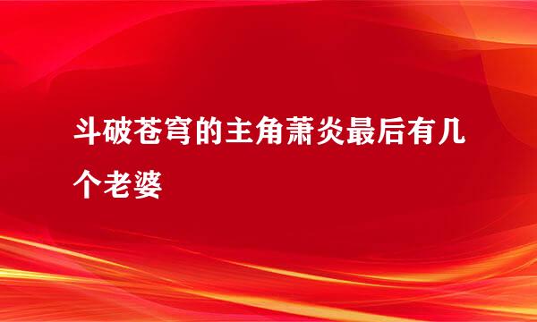 斗破苍穹的主角萧炎最后有几个老婆