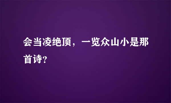 会当凌绝顶，一览众山小是那首诗？