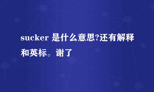 sucker 是什么意思?还有解释和英标。谢了