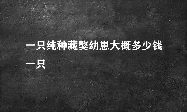 一只纯种藏獒幼崽大概多少钱一只