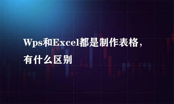 Wps和Excel都是制作表格，有什么区别