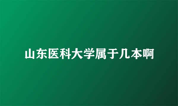 山东医科大学属于几本啊