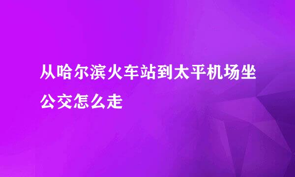 从哈尔滨火车站到太平机场坐公交怎么走