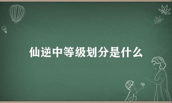 仙逆中等级划分是什么