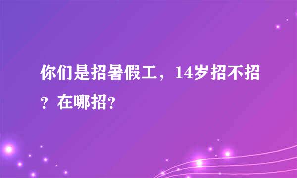 你们是招暑假工，14岁招不招？在哪招？