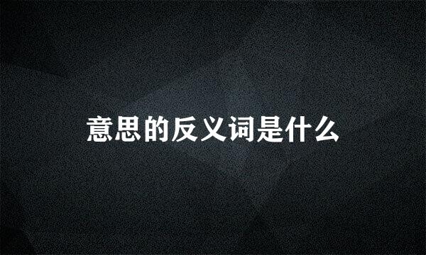 意思的反义词是什么