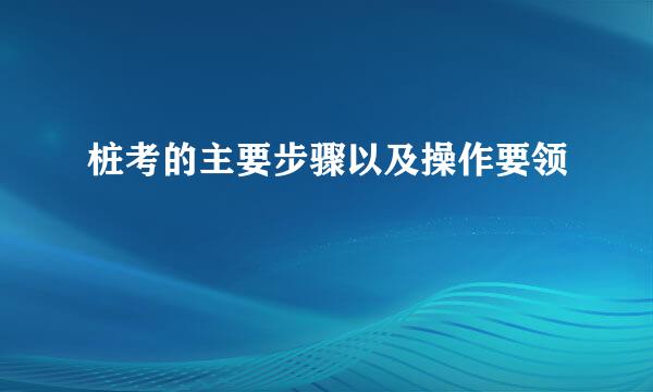 桩考的主要步骤以及操作要领