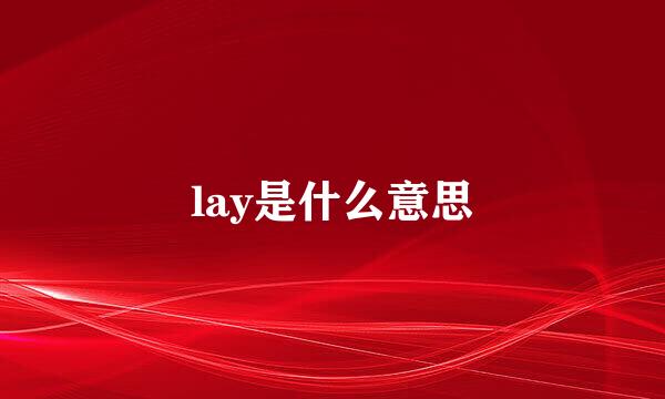 lay是什么意思