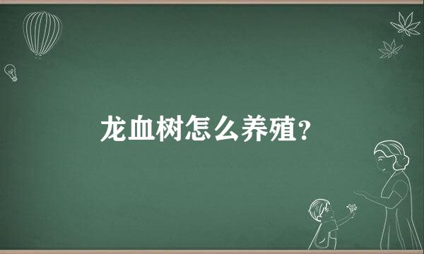 龙血树怎么养殖？