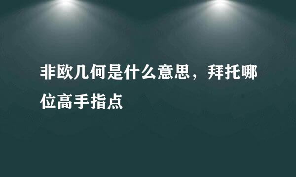 非欧几何是什么意思，拜托哪位高手指点